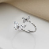 S925 Sterling Silver Butterfly Ring for Women