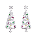 Christmas Tree Rhinestone Earrings