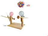 Handmade Balloon Heads Wooden Fighter Puppets