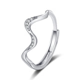 Water Wave Silver Ring in Fashion Design
