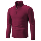 2023 Men's Plus Size Fleece Zip Mock Neck Sweater